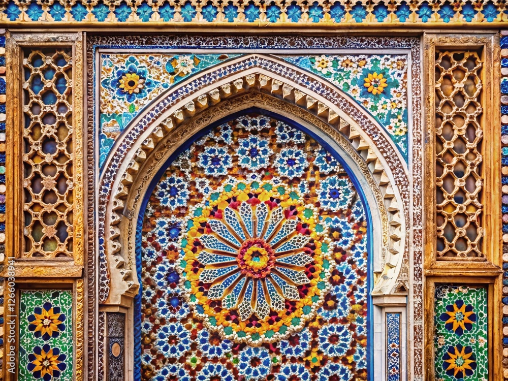 Fototapeta premium Rabat Morocco: Intricate Traditional Moroccan Patterns in Architecture