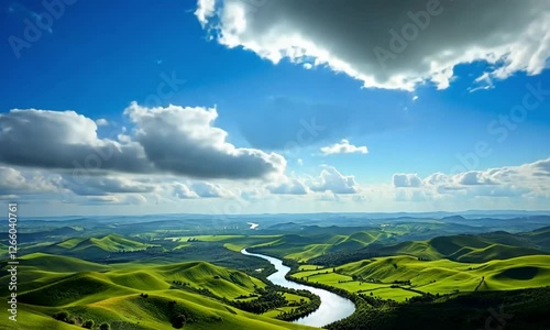 panorama of the river and mountains