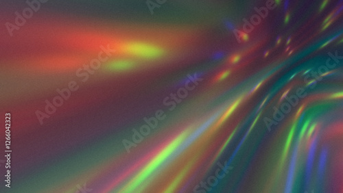 Spectrum multicolor energy high speed flow. Grainy abstract background. Rainbow colorful light lines bokeh. Glow yellow green red orange blue violet particles burst. Disco ball reflection. Motion blur