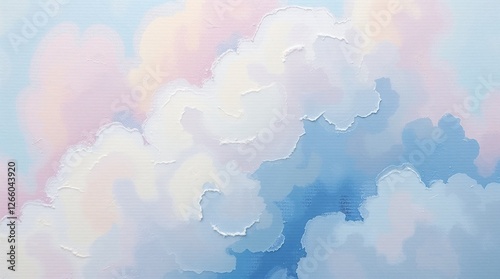 Painting of pastel clouds