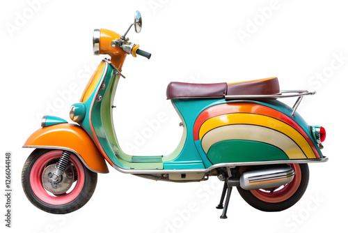 vintage scooter isolated on white