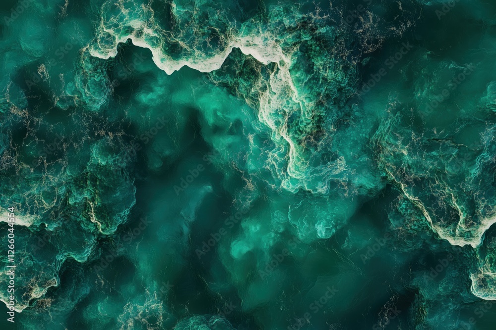 Seamless Malachite abstract representation of ocean waves with deep teal and turquoise colors, featuring swirling patterns and textures that evoke a sense of movement and depth. Seamless Malachite abstract representation of ocean waves with deep teal and turquoise colors, featuring swirling patterns and textures that evoke a sense of movement and depth.