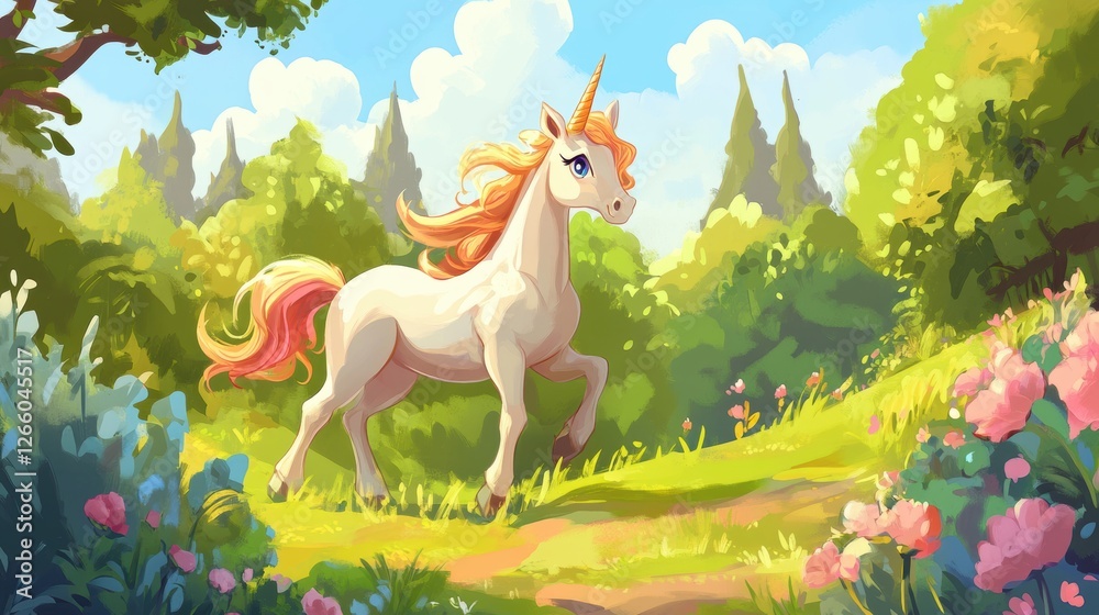 Beautiful unicorn character in Spring Beautiful unicorn character in Spring