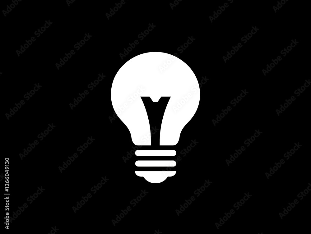 A simple white light bulb icon on a black background, symbolizing ideas and creativity. A simple white light bulb icon on a black background, symbolizing ideas and creativity.