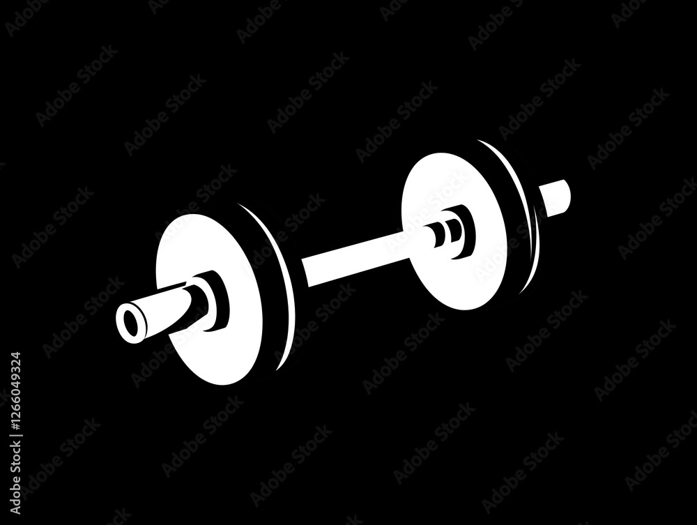 Fototapeta premium A simple black and white illustration of a dumbbell.
