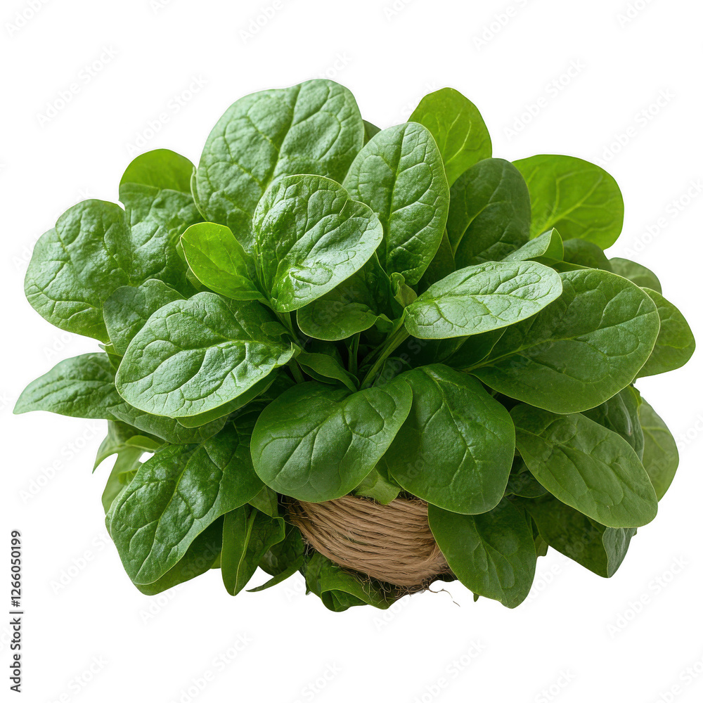 A bunch of fresh green spinach leaves are tightly bundled isolated on transparent background.PNG A bunch of fresh green spinach leaves are tightly bundled isolated on transparent background.PNG