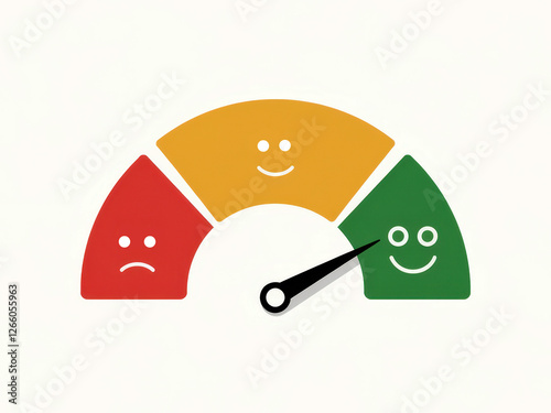 Smiley face meter indicating customer satisfaction levels