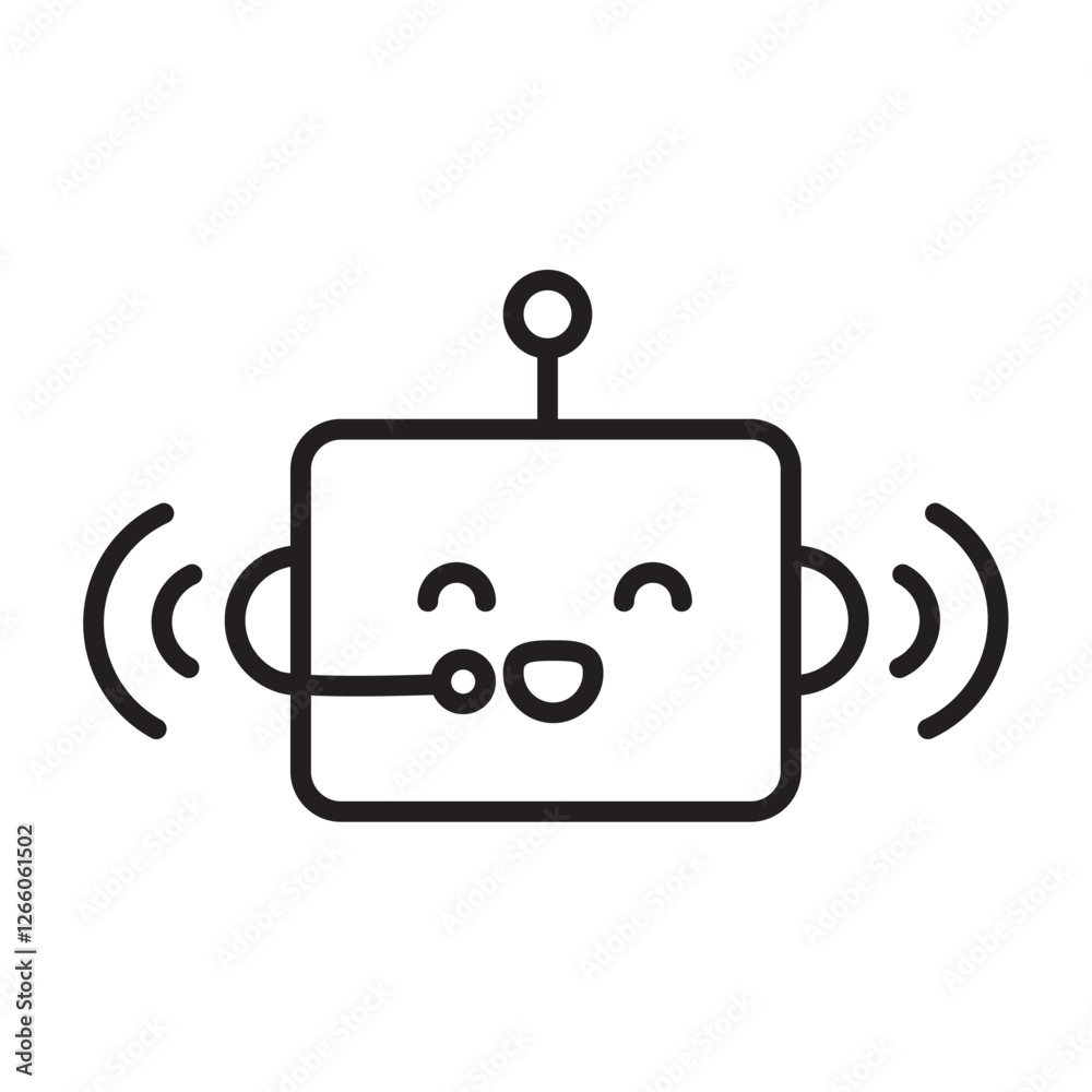 Fototapeta premium AI voice chatbot assistant flat illustration