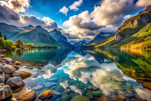 Serene Lake Eidsvatnet, Scandinavia: Stunning Landscape Photography photo