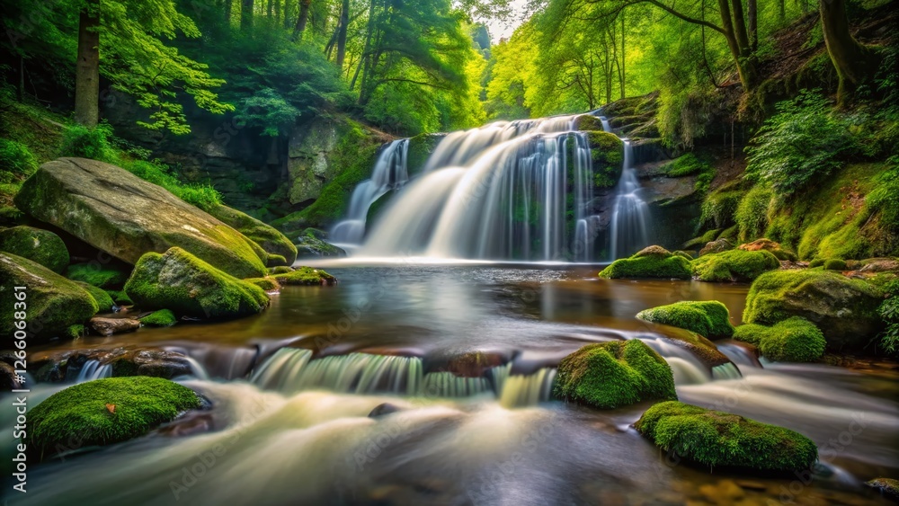 Fototapeta premium Serene Long Exposure of Lynn Camp Prong's Cascading Waterfall