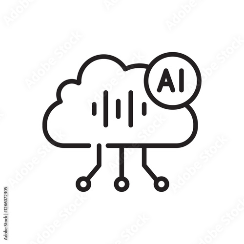 AI voice cloud computing icon