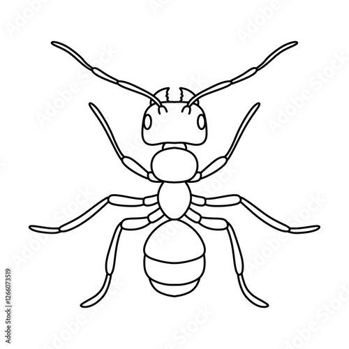 ant outline icon vector illustration isolated on white background.