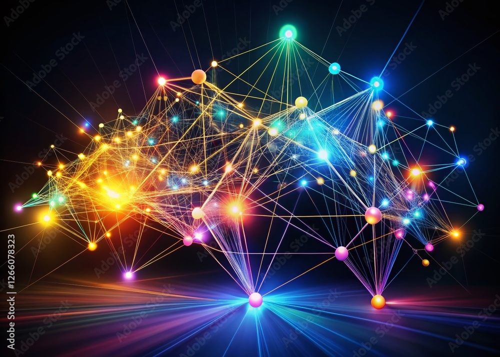 Fototapeta premium Silhouette of 3D Data Visualization Chart, Abstract Business Analytics Concept