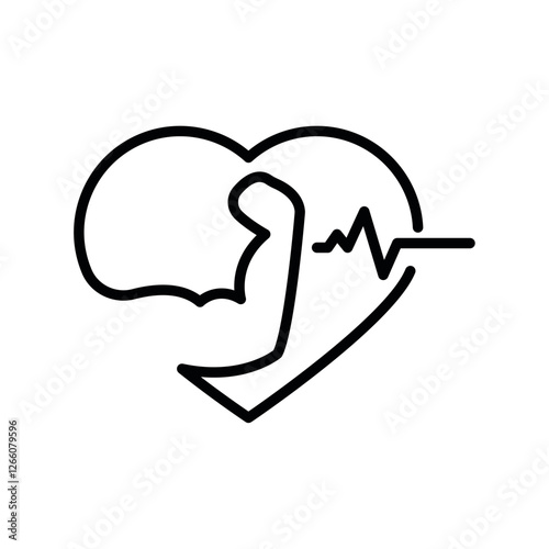 Heart fitness muscle training icon