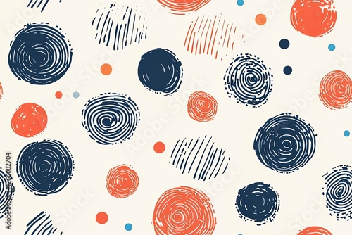 Seamless pattern with doodle circles randomly distributed.