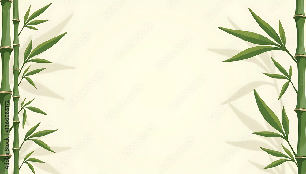 Fototapeta premium Bamboo stems against a light background