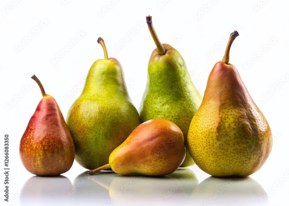 Silhouette of Ripe Pears on White Background - Stock Photo Silhouette of Ripe Pears on White Background - Stock Photo