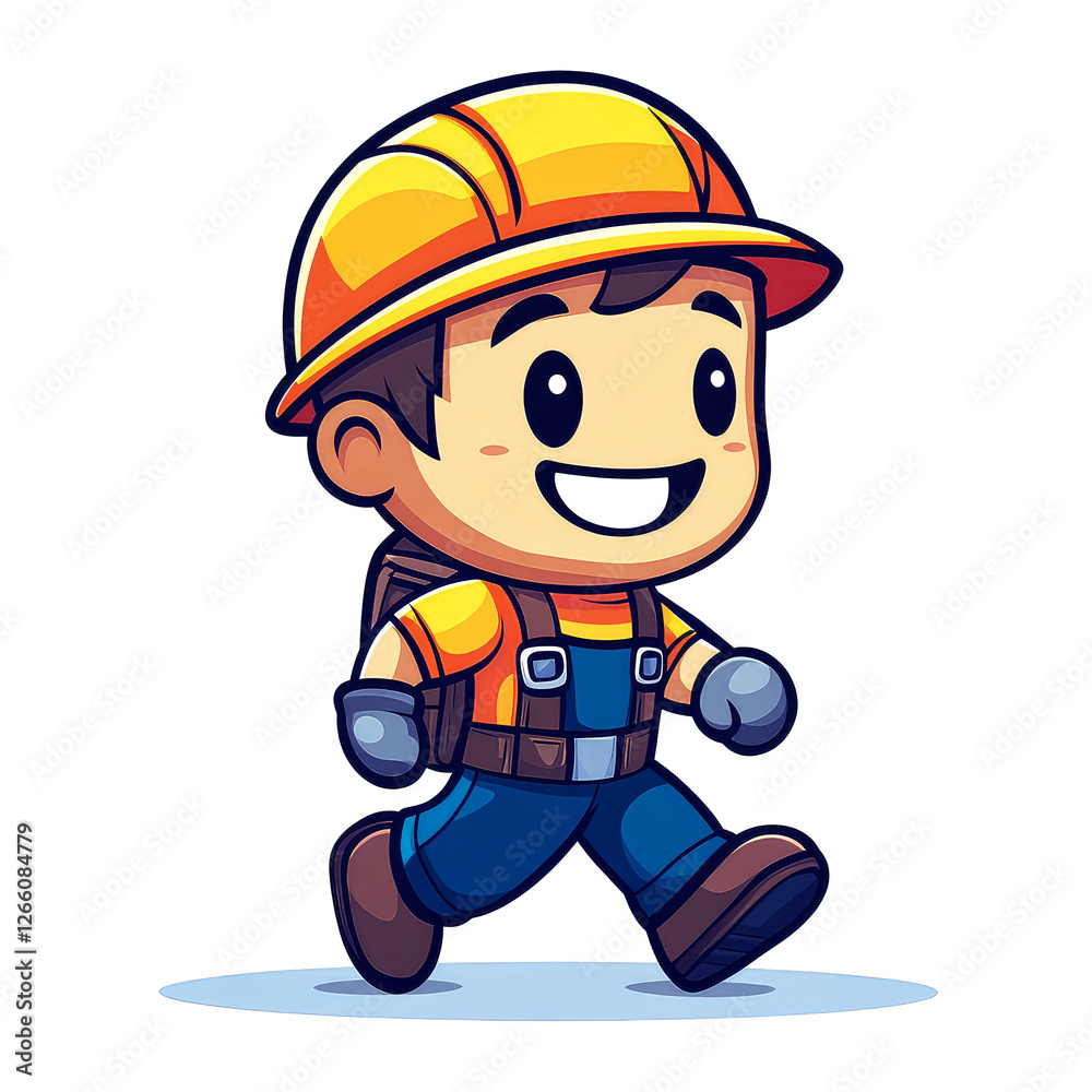 Adorable Construction Worker Cartoon Character Illustration Adorable Construction Worker Cartoon Character Illustration