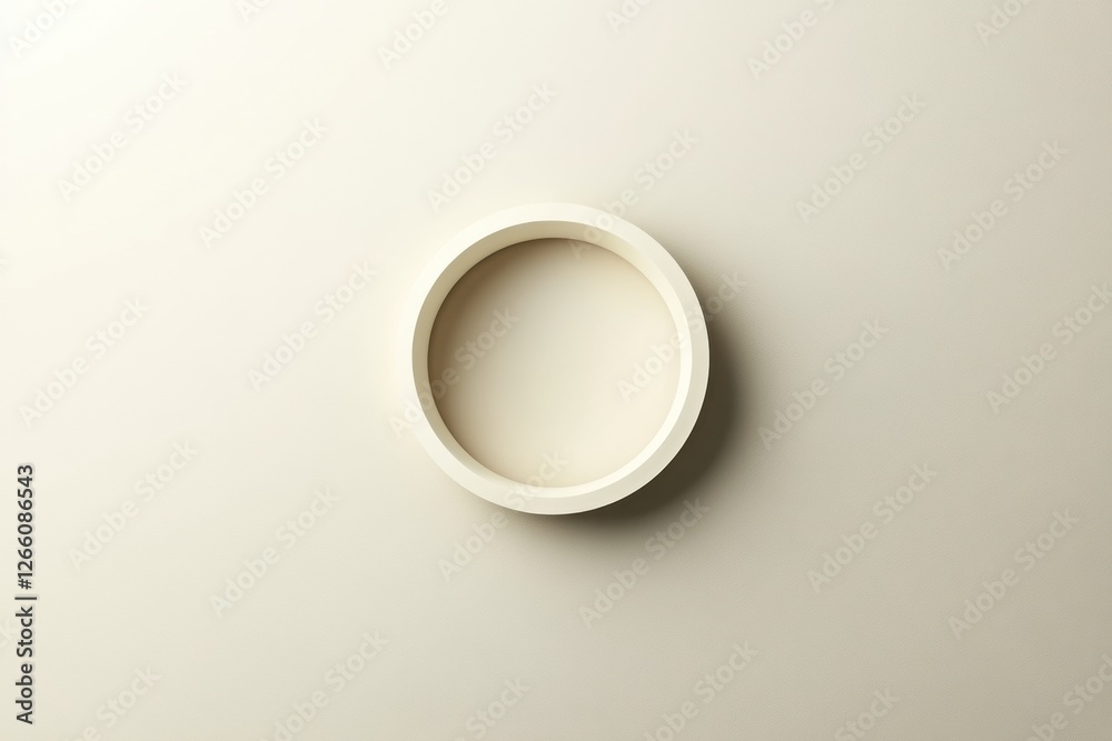 Minimalist circular object on a plain surface, creating a sense of simplicity and elegance in design. Generative AI Minimalist circular object on a plain surface, creating a sense of simplicity and elegance in design. Generative AI