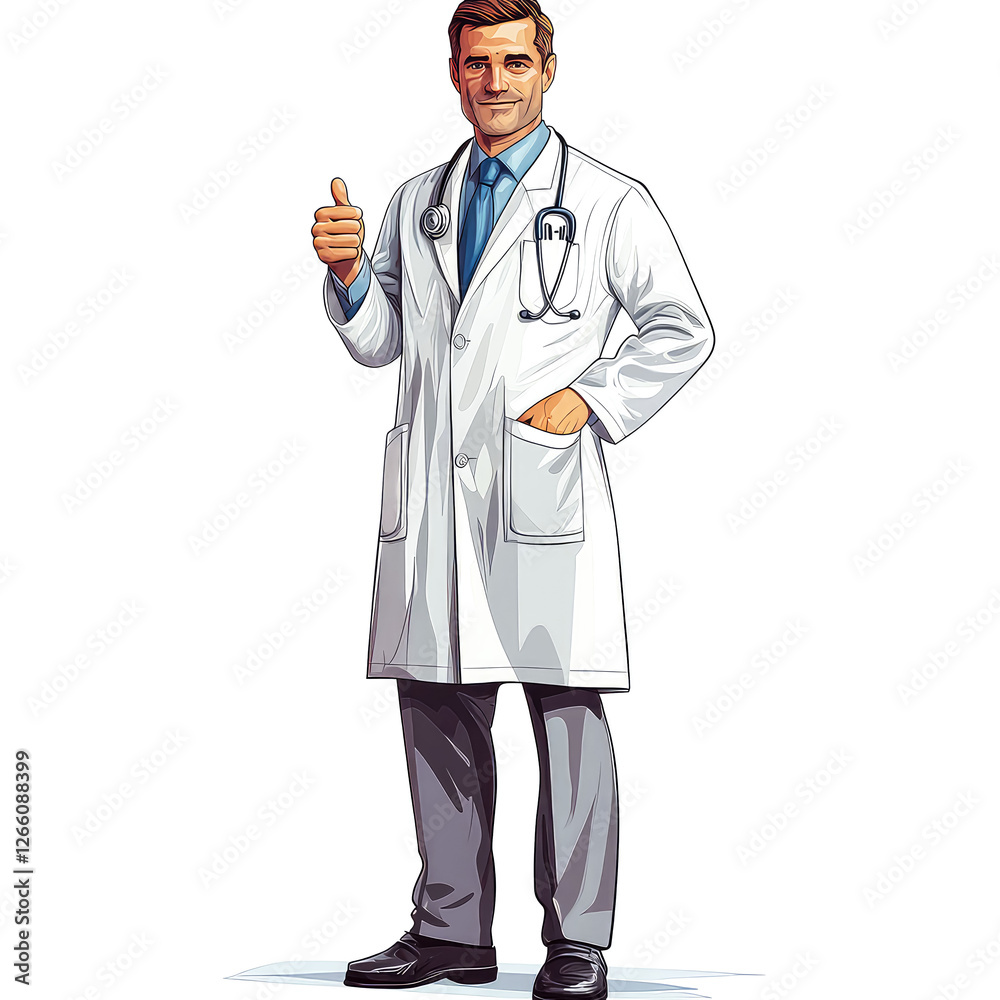 Confident Doctor Giving Thumbs Up: Healthcare, Medical, Wellness Confident Doctor Giving Thumbs Up: Healthcare, Medical, Wellness