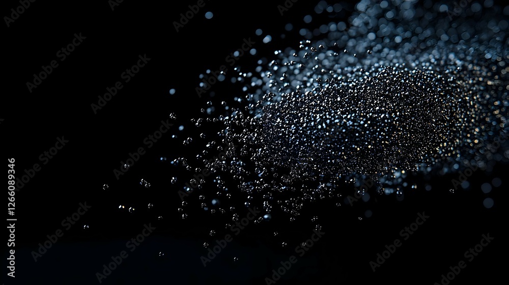 Obraz premium Abstract Dark Background with Blue and Silver Particles