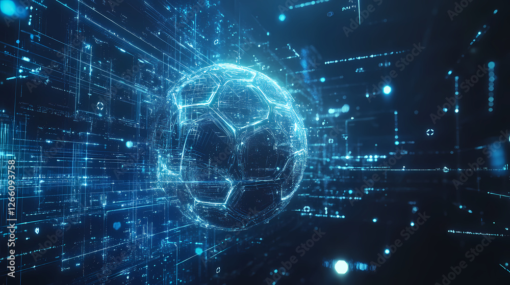 Fototapeta premium Futuristic Data Sphere in Matrix Space