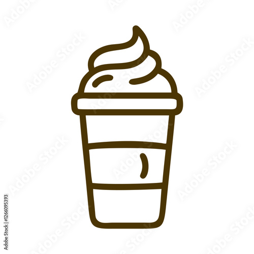 Coffee culture whipped frappe cup icon