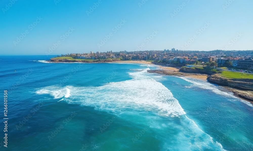 Aerial view to waves in ocean Splashing Waves. Aerial view to waves in ocean Splashing Waves.