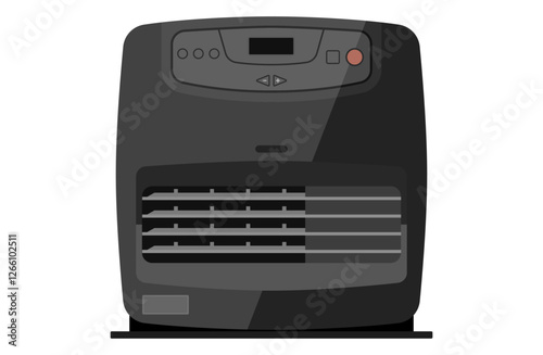 暖房・ヒーターのベクターイラスト 黒 ブラック