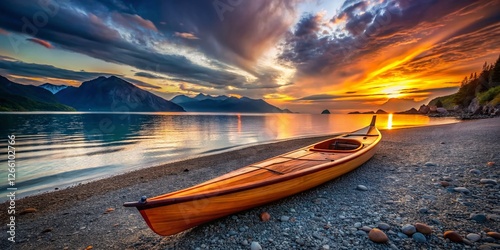 Stunning Sunset over Resurrection Bay, Alaska - Calm Waters and Dramatic Sky