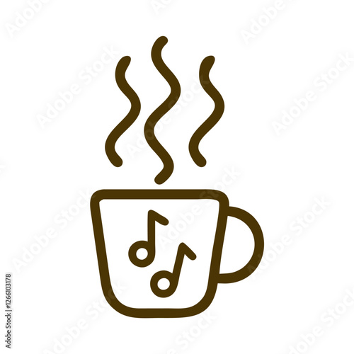 Coffee culture music and coffee cup icon