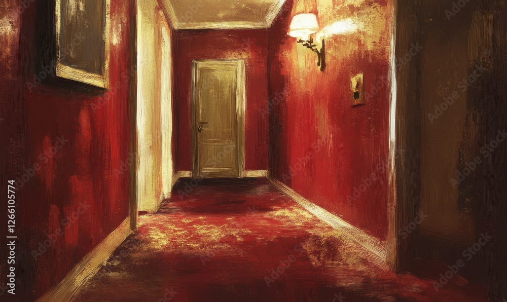Obraz premium Entering hotel room