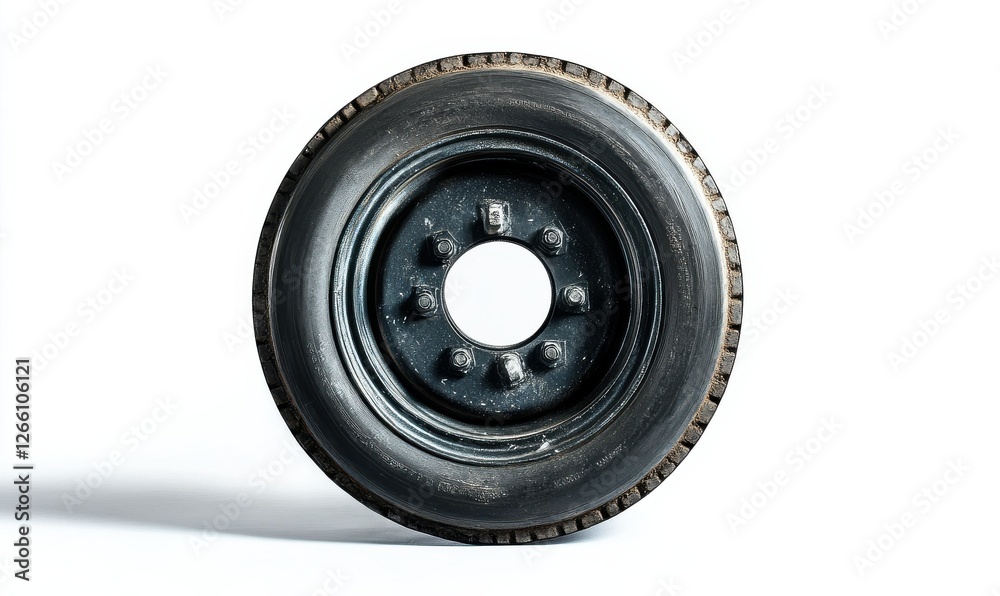 Forklift wheel from Stock Machinery, delivering on a white background. Forklift wheel from Stock Machinery, delivering on a white background.