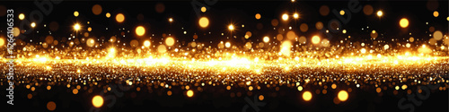 Stunning Golden Bokeh Background Vector Image with Twinkling Light Effects for Festive Celebration, Elegant Event, Glamorous Party, and Sparkling Design Needs