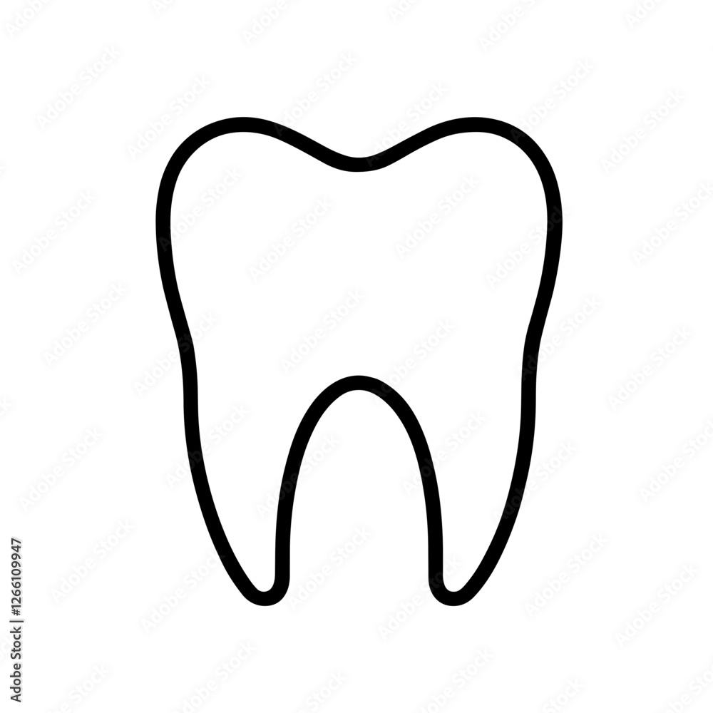 Tooth icon in simple line design Tooth icon in simple line design