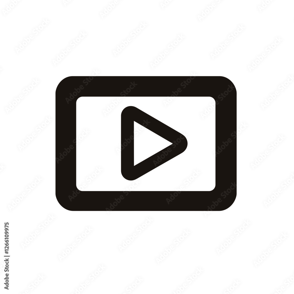 Play button icon in rectangular frame Play button icon in rectangular frame