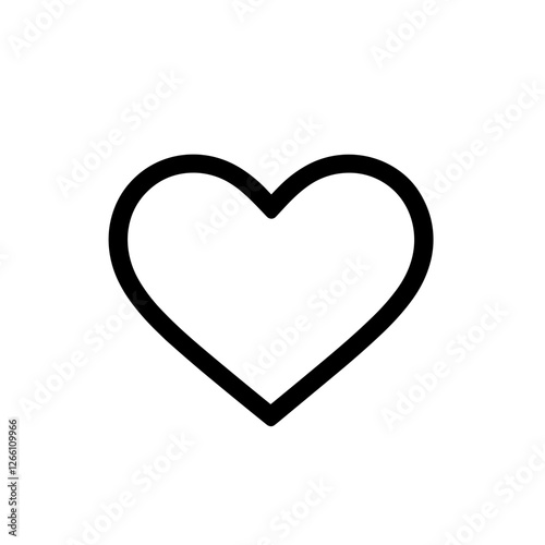 Heart outline on white background