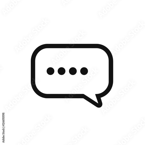 Speech bubble icon with minimalist design and modern style for digital communication and messaging