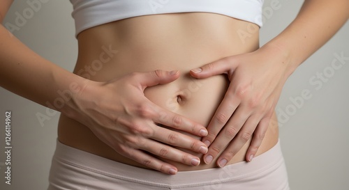 Wallpaper Mural Woman's Abdomen Heart Shape Hands Care Health Studio Shot Torontodigital.ca