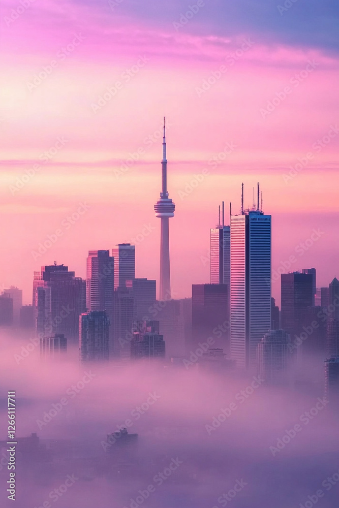 Obraz premium chicago skyline at sunset