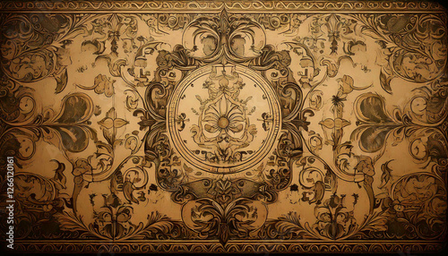 old vintage antique heraldic pattern texture