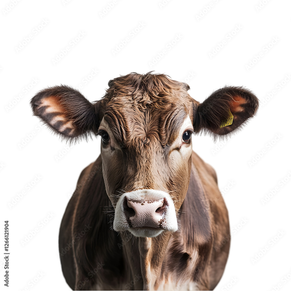 brown cow face portrait isolated die cut brown cow face portrait isolated die cut