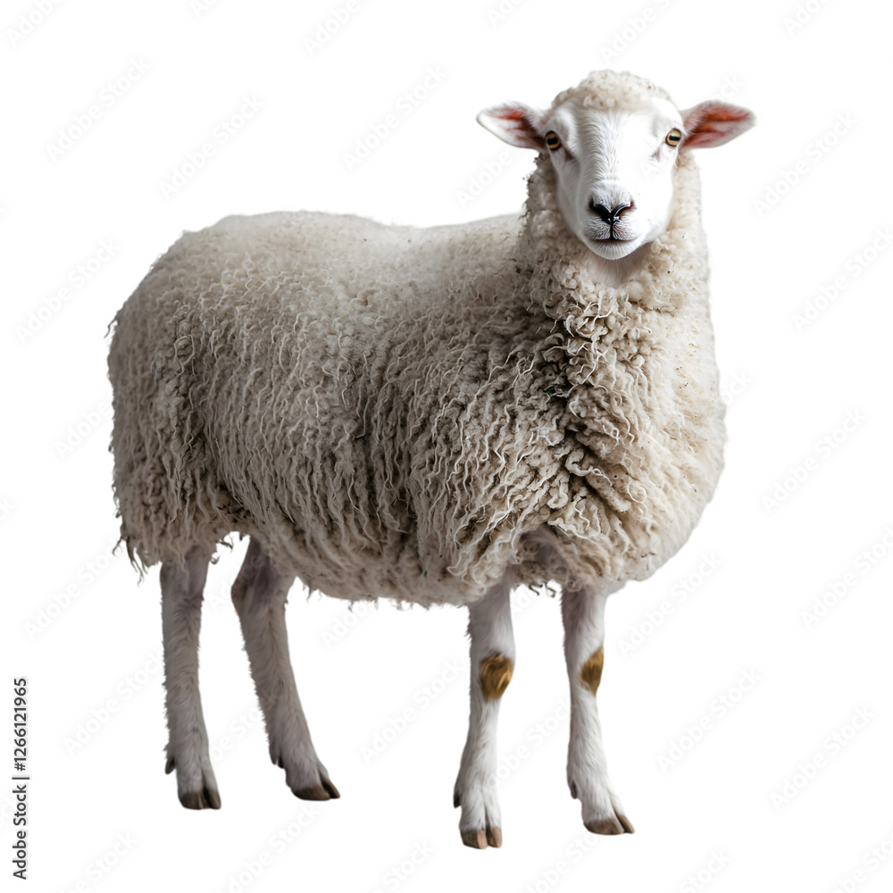 Obraz premium Sheep standing isolated die cut 