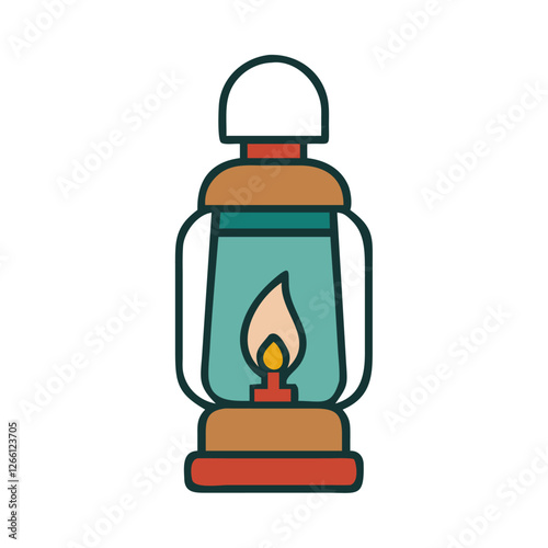 Camping gear portable lantern icon