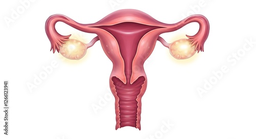 Female Reproductive System Anatomy Diagram Medical Illustration photo