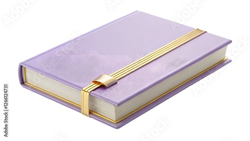 Lavender Book-Shaped Sticky Note Box with Gold Clasp