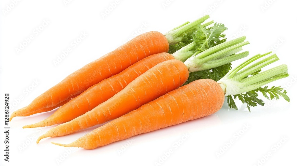 bunch of healthy carrots, flat white background, 16:9 bunch of healthy carrots, flat white background, 16:9