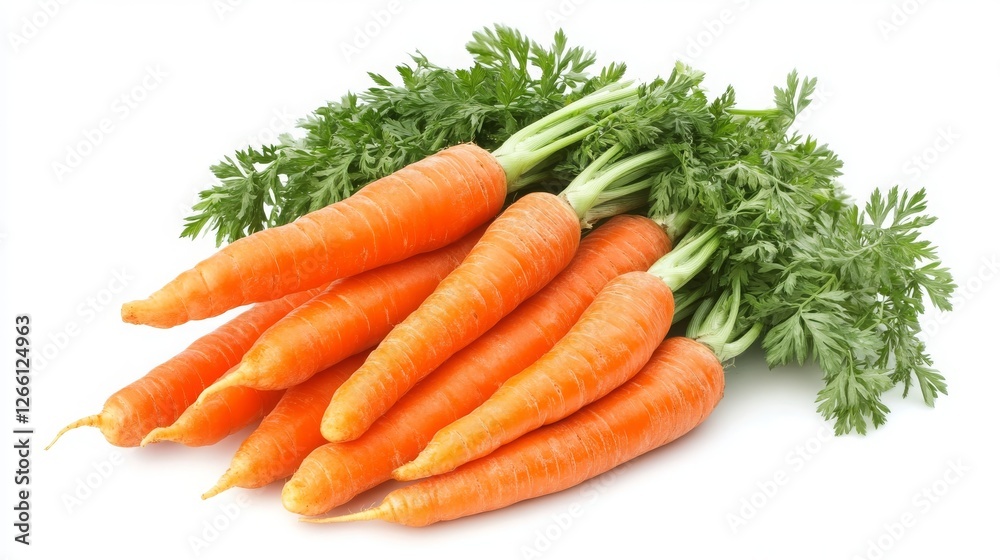 bunch of healthy carrots, flat white background, 16:9 bunch of healthy carrots, flat white background, 16:9