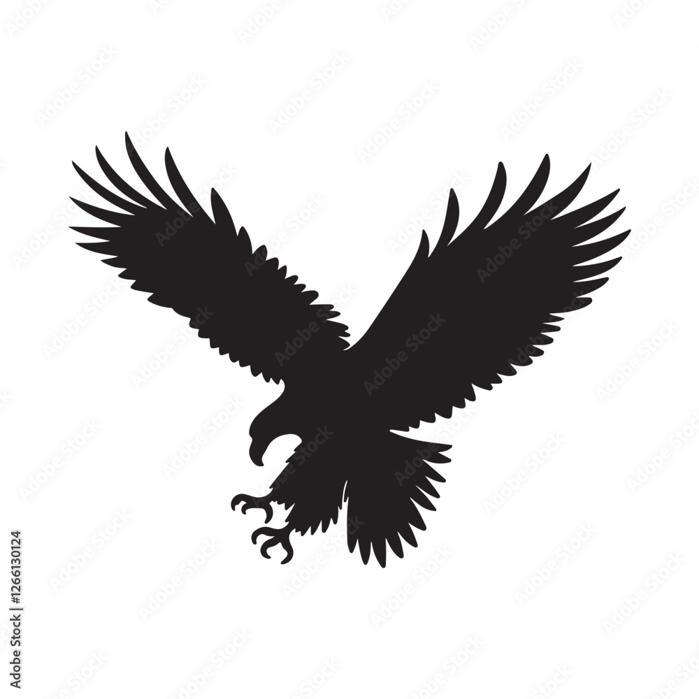 Majestic Silhouette of an Eagle in Flight - High-Quality Vector Image Majestic Silhouette of an Eagle in Flight - High-Quality Vector Image
