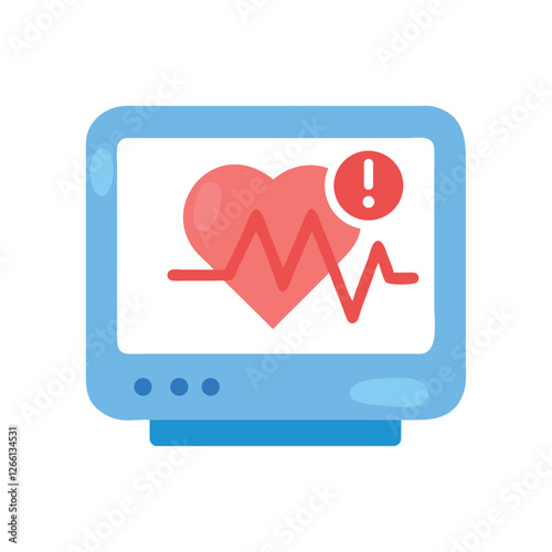 Cardiovascular disease heart monitor icon